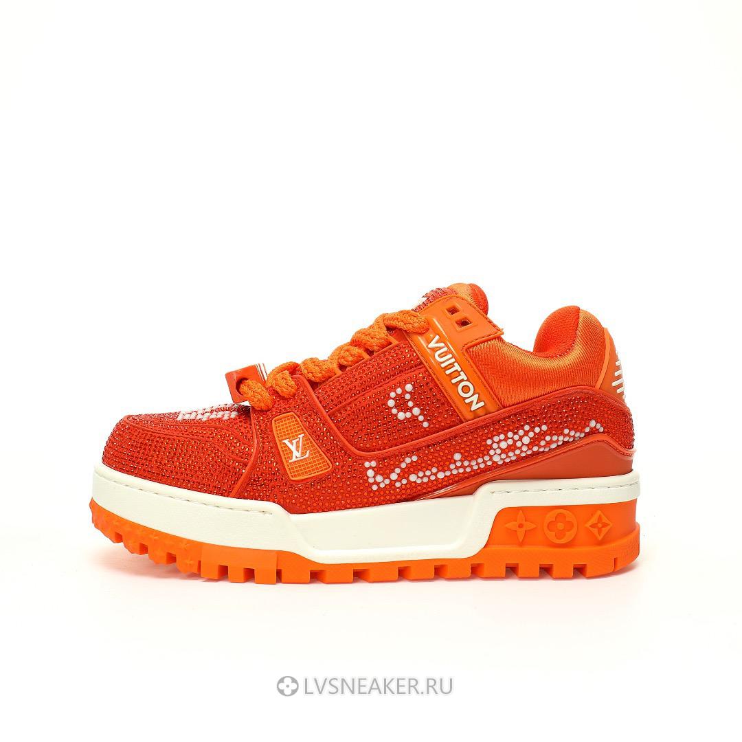 Louis Vuitton LV Trainer Maxi "Orange Swarovksi Crystals" 1ACEOJ-4 Sneakers