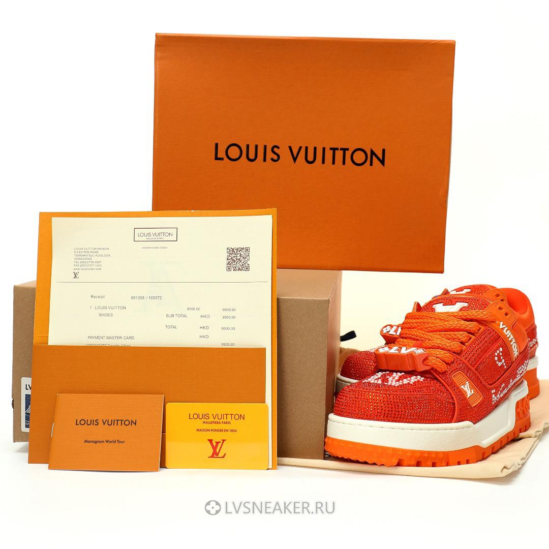 Louis Vuitton LV Trainer Maxi "Orange Swarovksi Crystals" 1ACEOJ-4 Sneakers