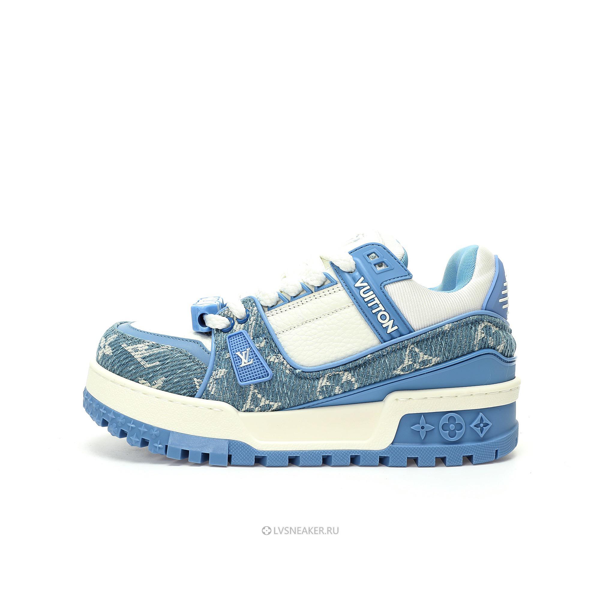 Louis Vuitton LV Trainer Maxi "Blue Denim Monogram" 1AGZC4 Sneakers