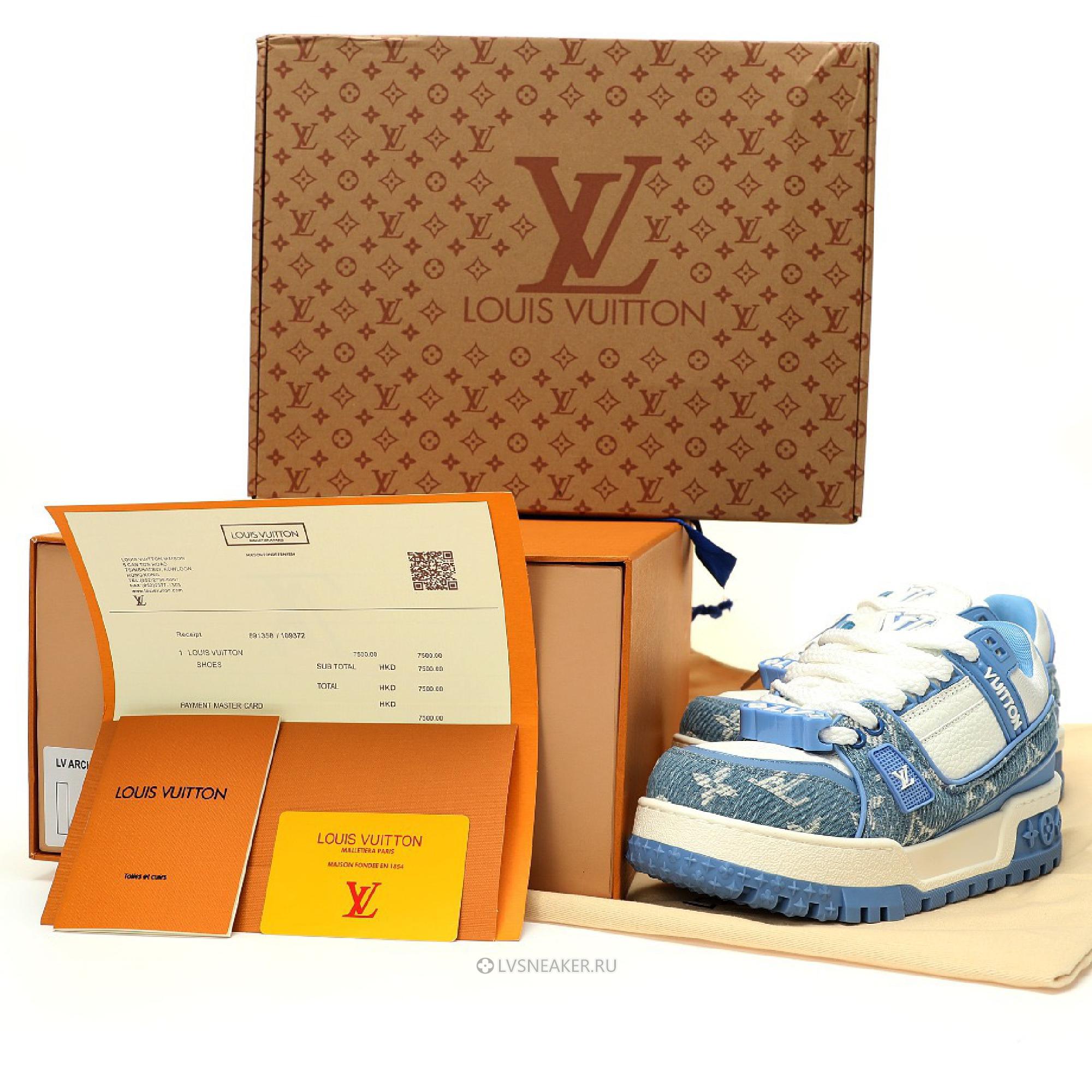 Louis Vuitton LV Trainer Maxi "Blue Denim Monogram" 1AGZC4 Sneakers