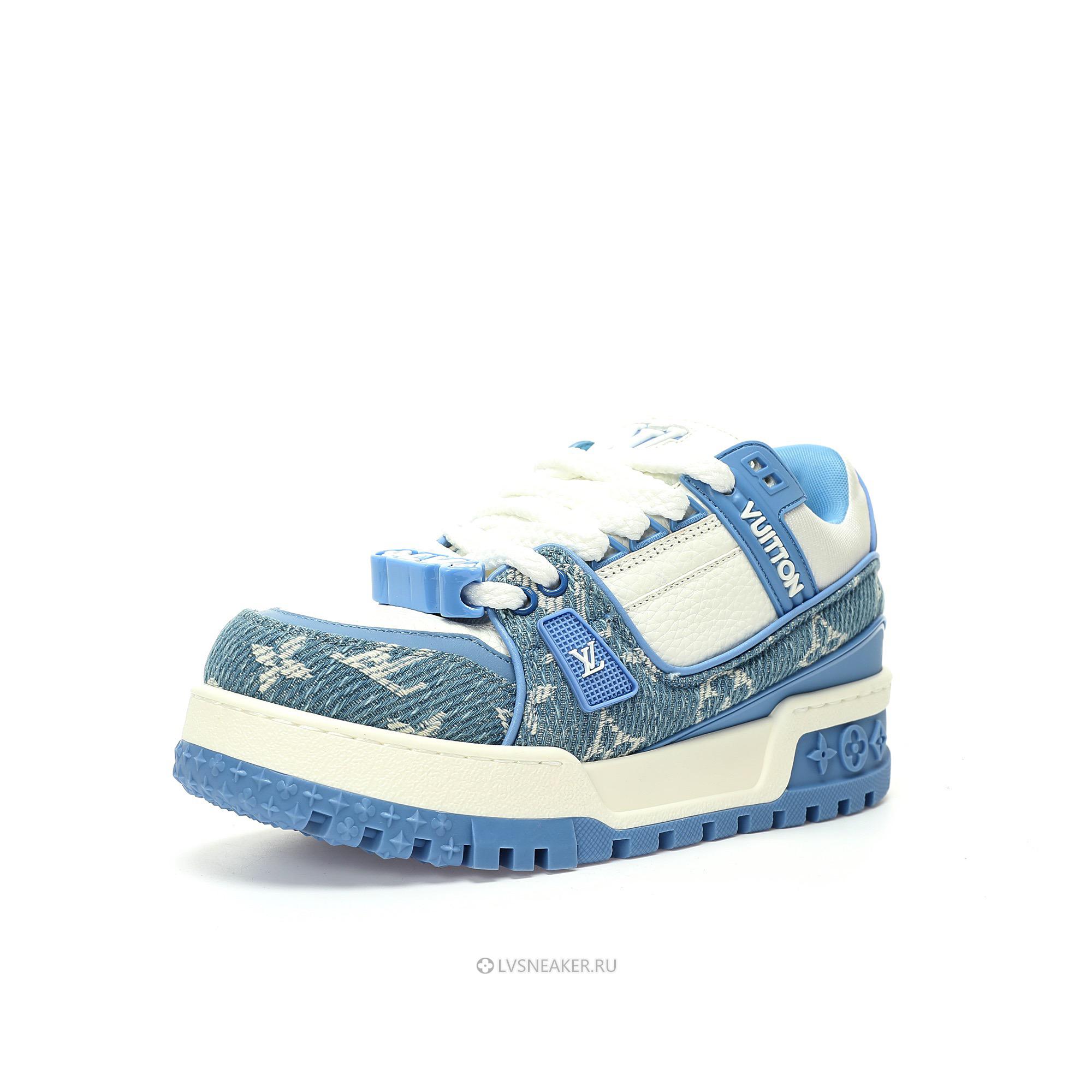 Louis Vuitton LV Trainer Maxi "Blue Denim Monogram" 1AGZC4 Sneakers