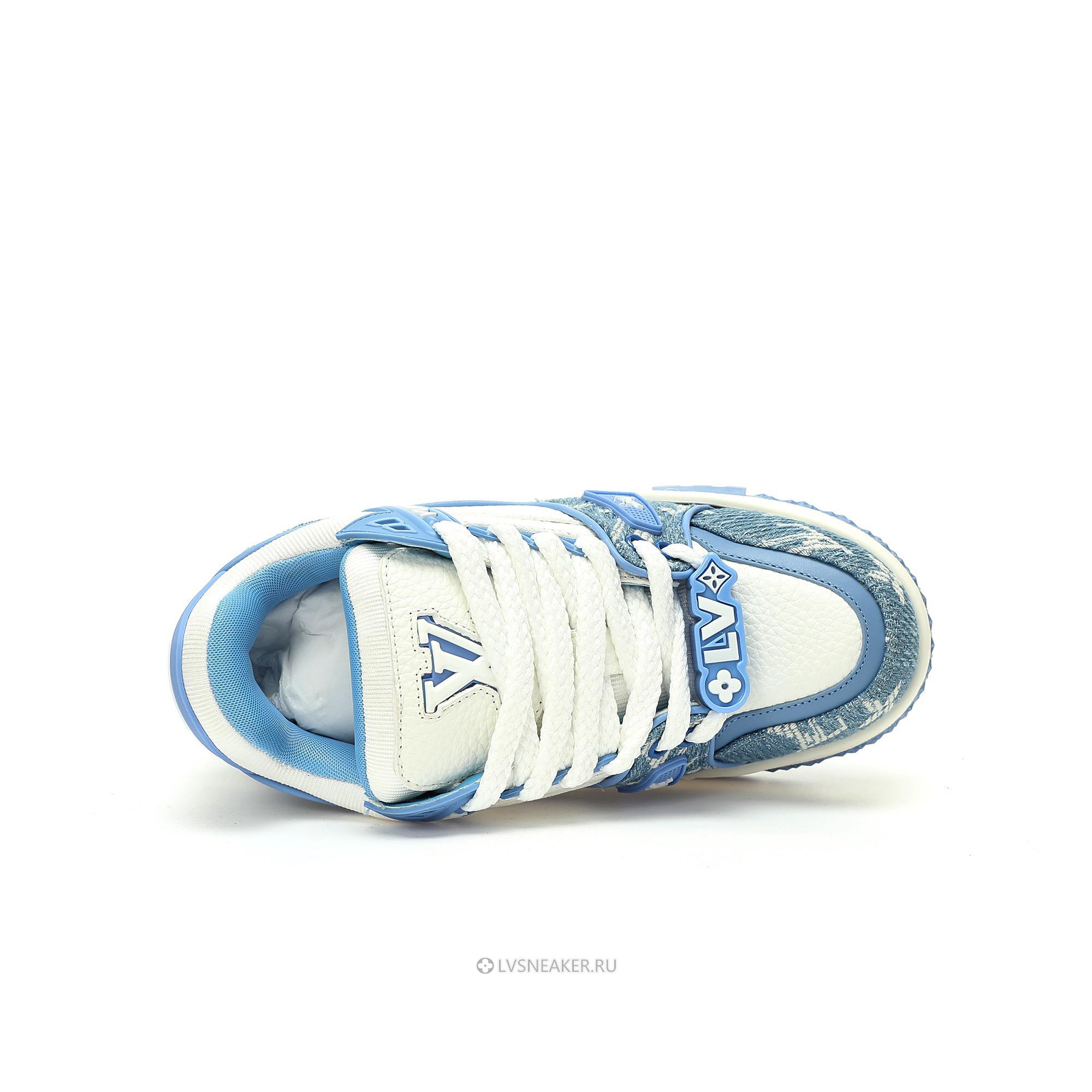 Louis Vuitton LV Trainer Maxi "Blue Denim Monogram" 1AGZC4 Sneakers