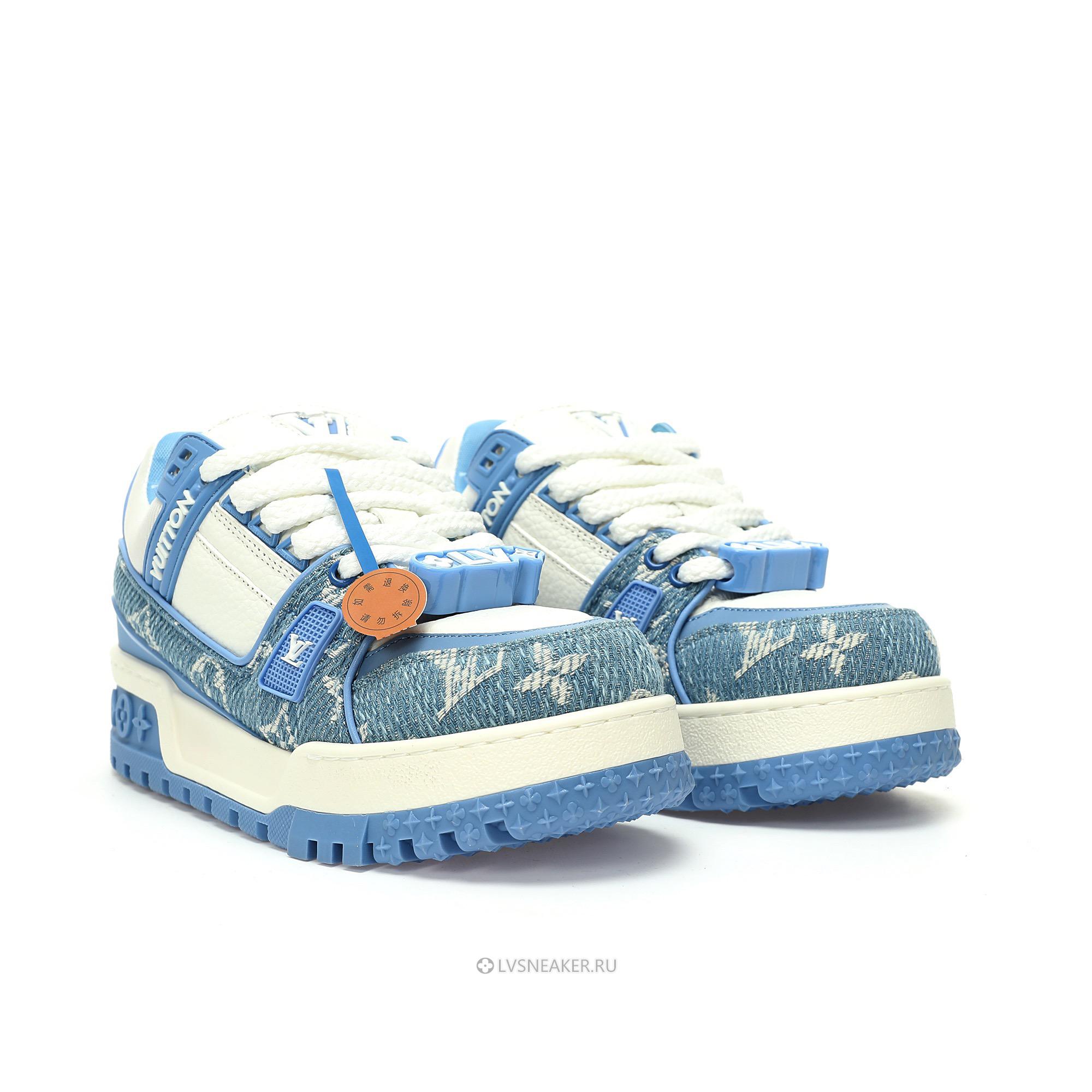 Louis Vuitton LV Trainer Maxi "Blue Denim Monogram" 1AGZC4 Sneakers