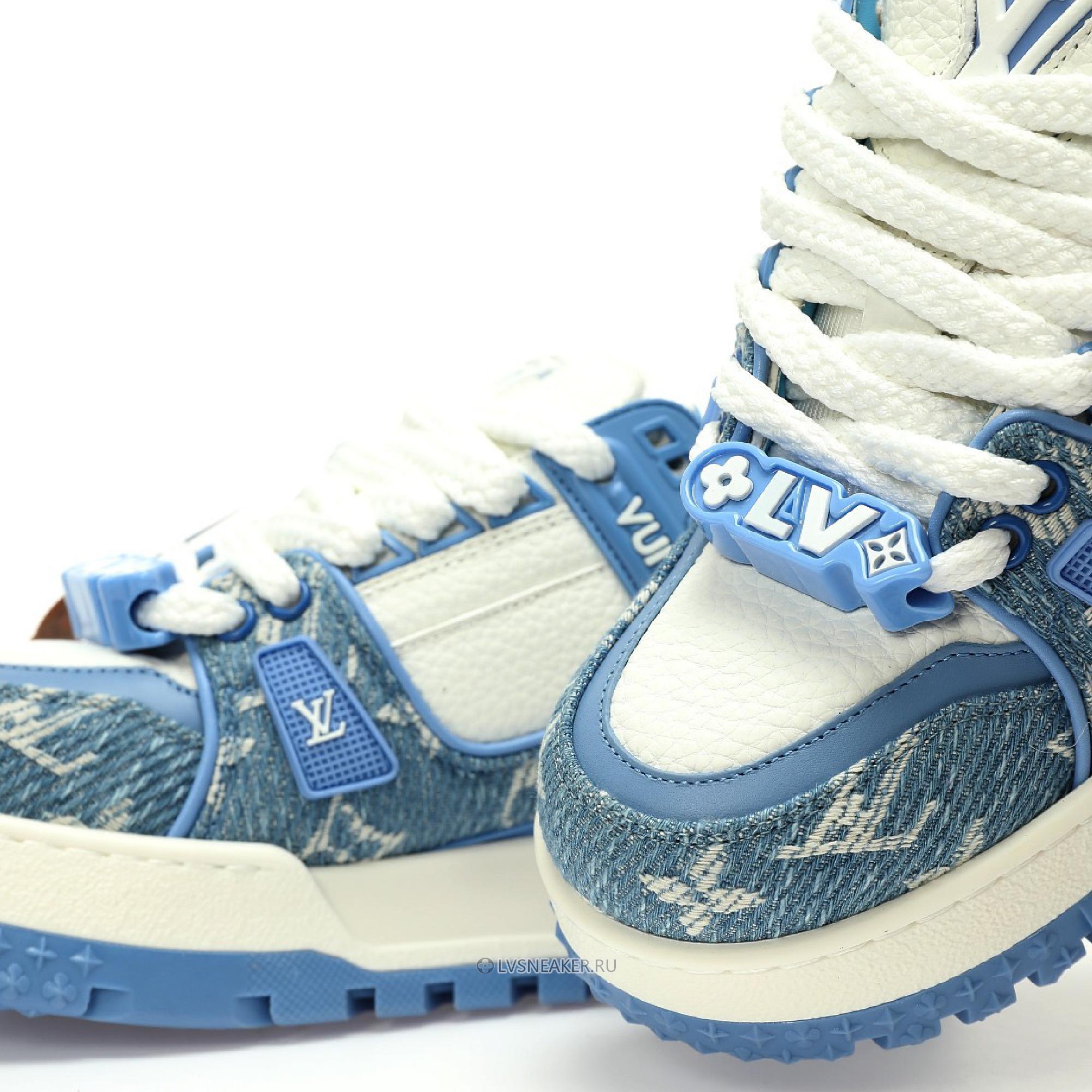 Louis Vuitton LV Trainer Maxi "Blue Denim Monogram" 1AGZC4 Sneakers