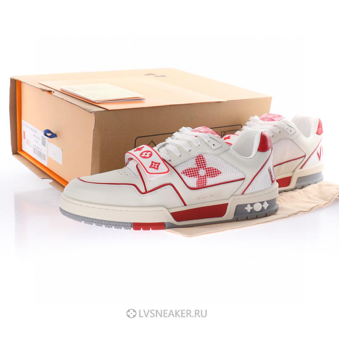 Louis Vuitton LV Trainers "White Red Mesh" 1A98VI Sneakers