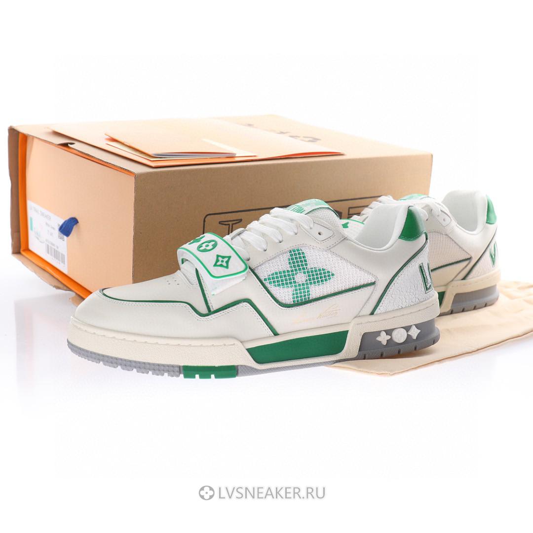Louis Vuitton LV Trainers "White Green Mesh" 1A98V1 Sneakers