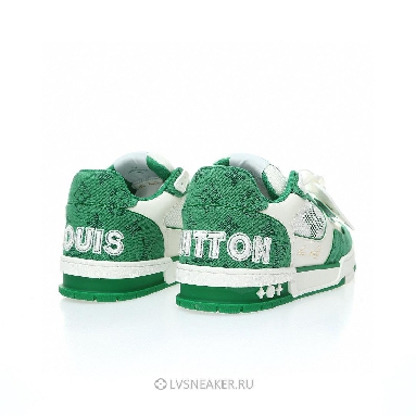 Louis Vuitton LV Trainers "White Green Monogram Denim" 1ABLY1 Sneakers
