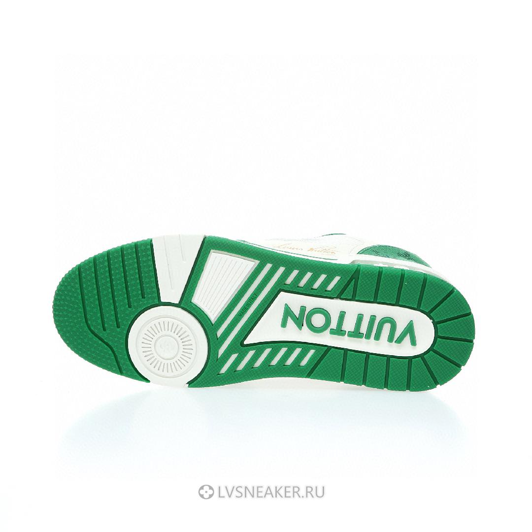 Louis Vuitton LV Trainers "White Green Monogram Denim" 1ABLY1 Sneakers