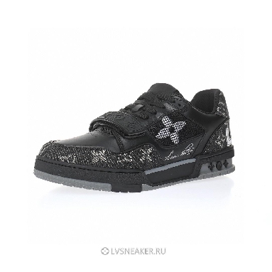 Louis Vuitton LV Trainers "Black Grey Monogram Denim" 1AC4ZB-2 Sneakers