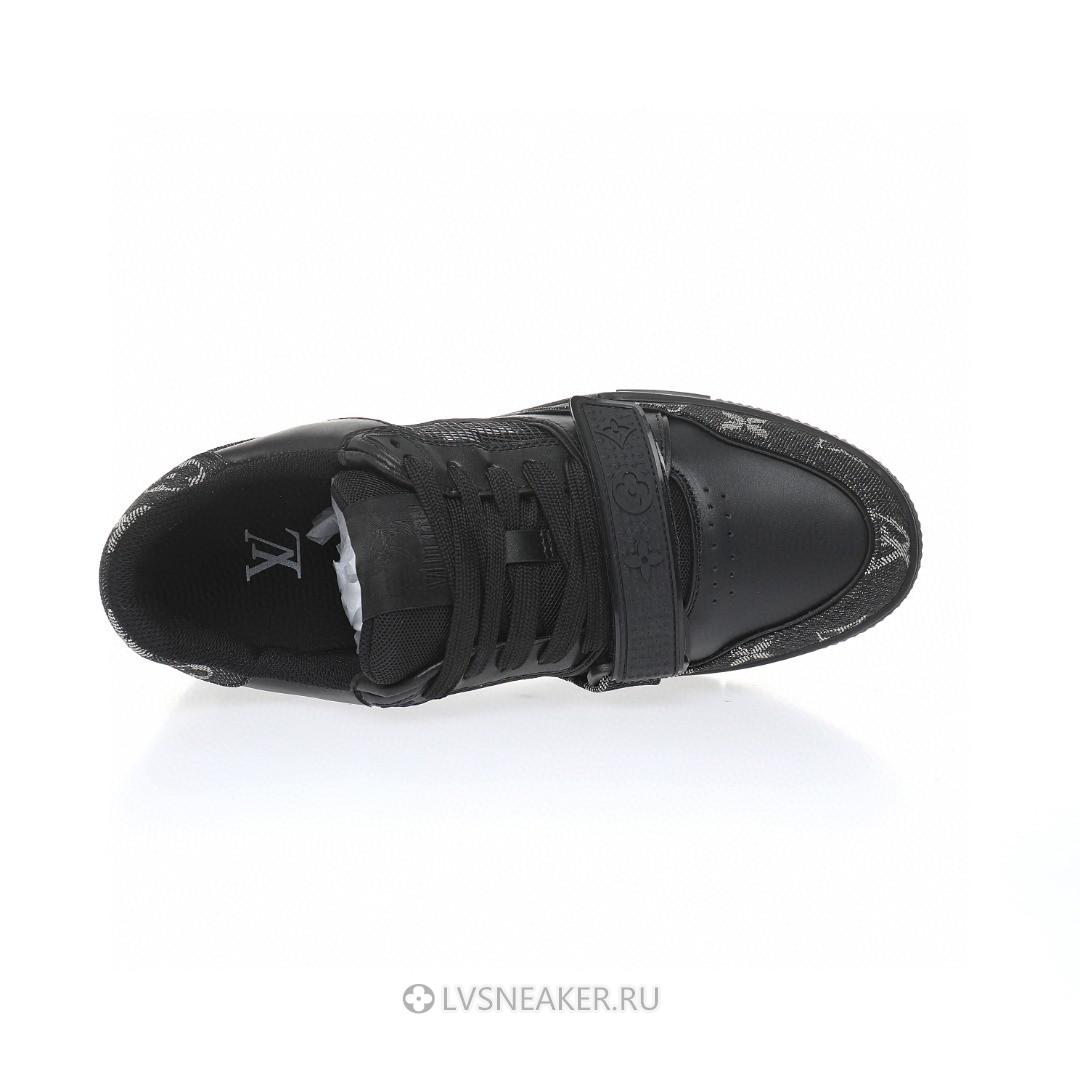 Louis Vuitton LV Trainers "Black Grey Monogram Denim" 1AC4ZB-2 Sneakers