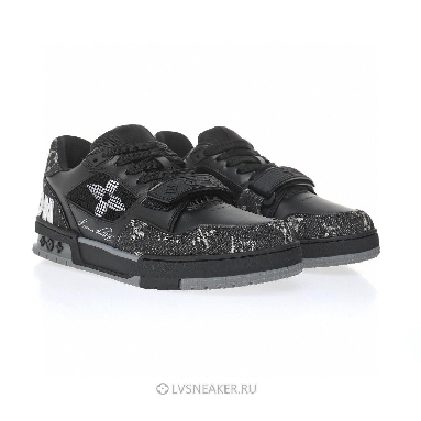 Louis Vuitton LV Trainers "Black Grey Monogram Denim" 1AC4ZB-2 Sneakers