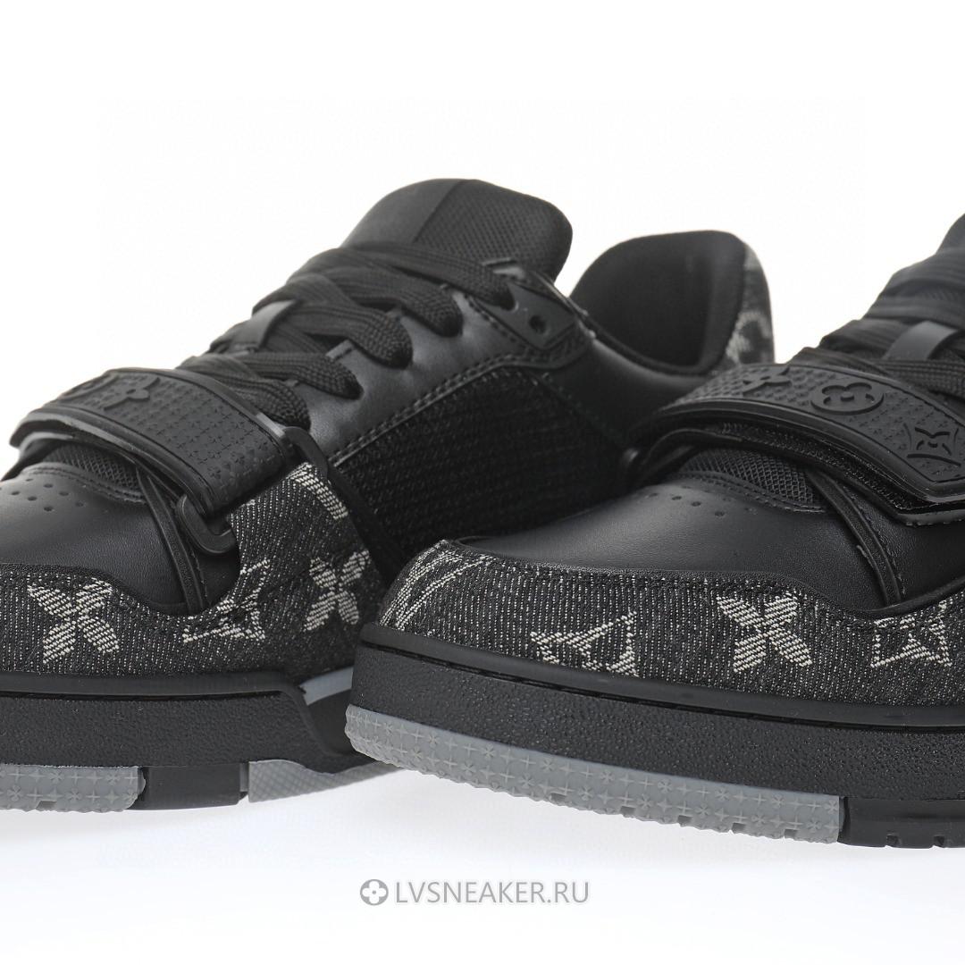 Louis Vuitton LV Trainers "Black Grey Monogram Denim" 1AC4ZB-2 Sneakers