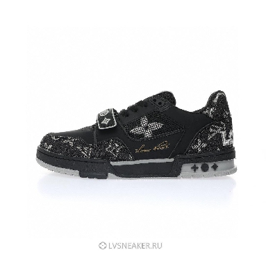 Louis Vuitton LV Trainers "Black White Monogram Denim" 1AC4ZB-3 Sneakers