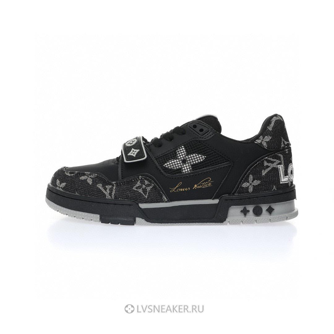 Louis Vuitton LV Trainers "Black White Monogram Denim" 1AC4ZB-3 Sneakers