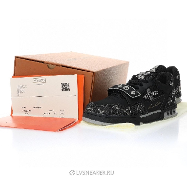 Louis Vuitton LV Trainers "Black White Monogram Denim" 1AC4ZB-3 Sneakers