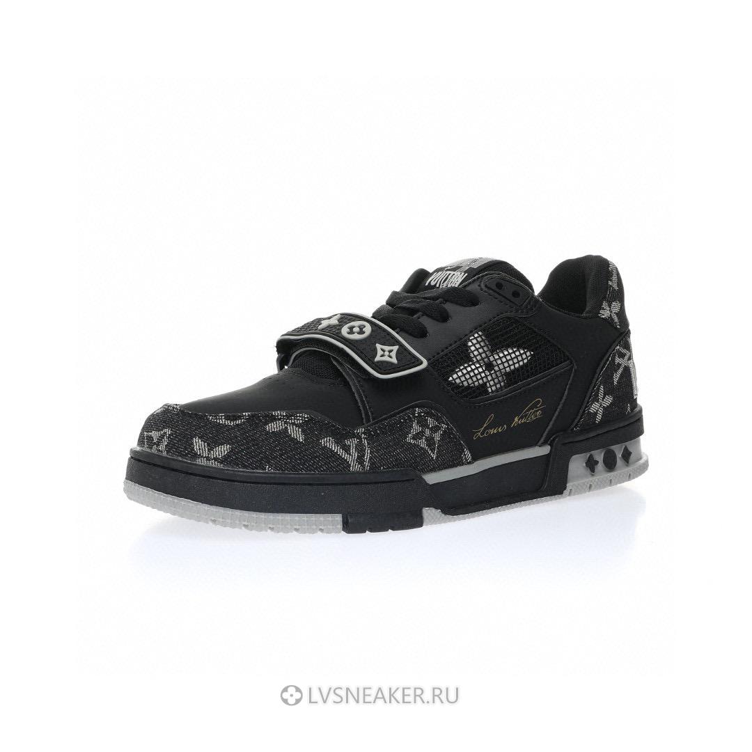 Louis Vuitton LV Trainers "Black White Monogram Denim" 1AC4ZB-3 Sneakers