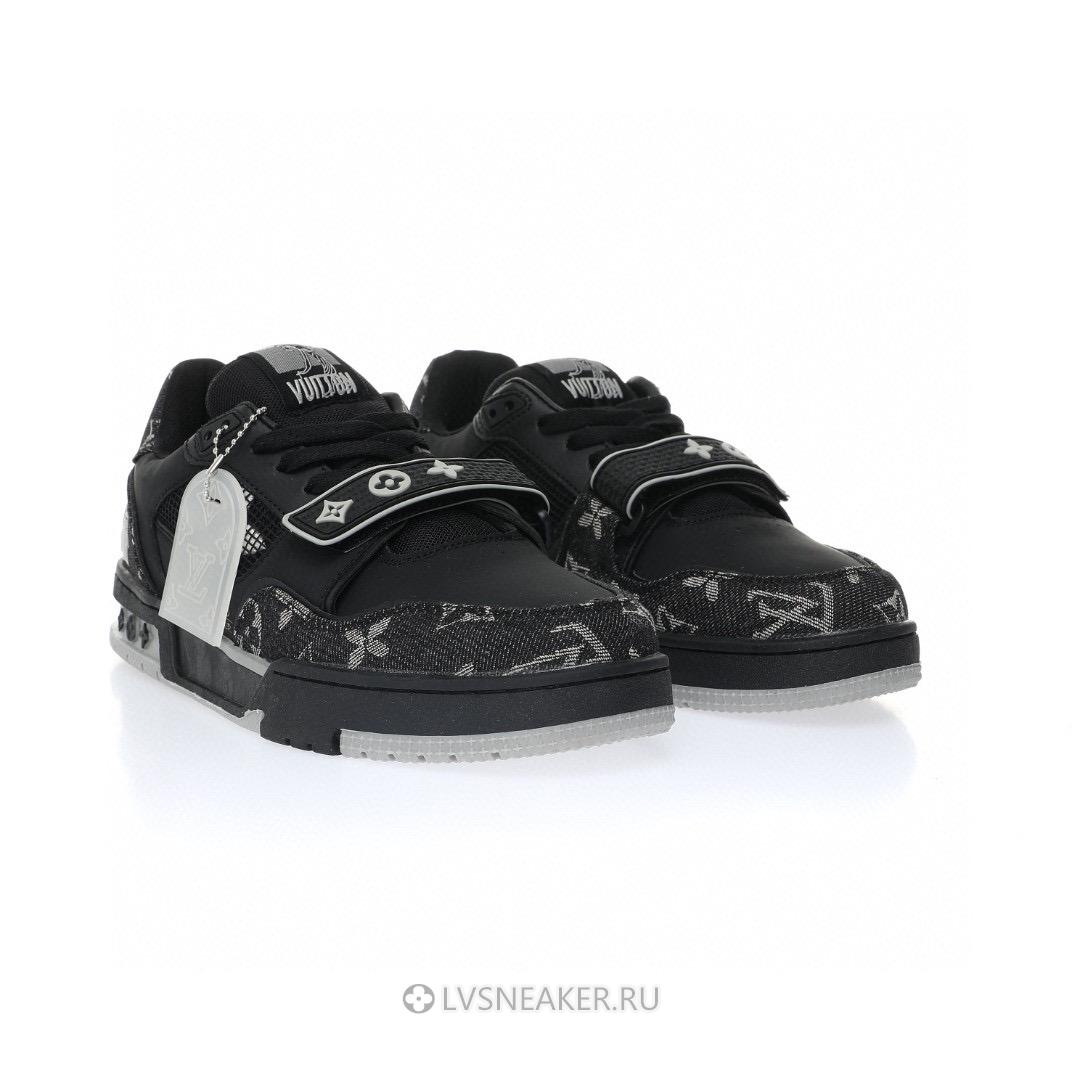 Louis Vuitton LV Trainers "Black White Monogram Denim" 1AC4ZB-3 Sneakers