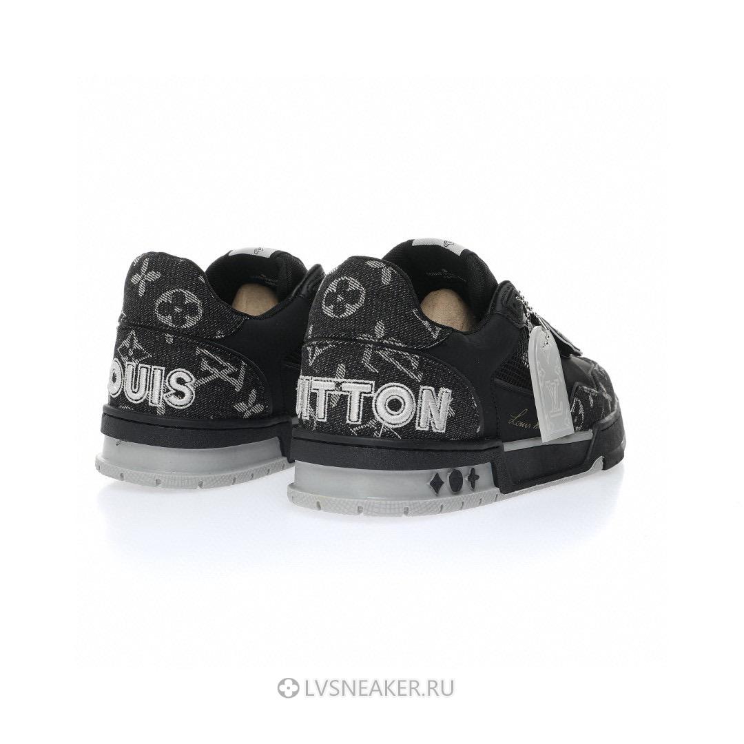 Louis Vuitton LV Trainers "Black White Monogram Denim" 1AC4ZB-3 Sneakers