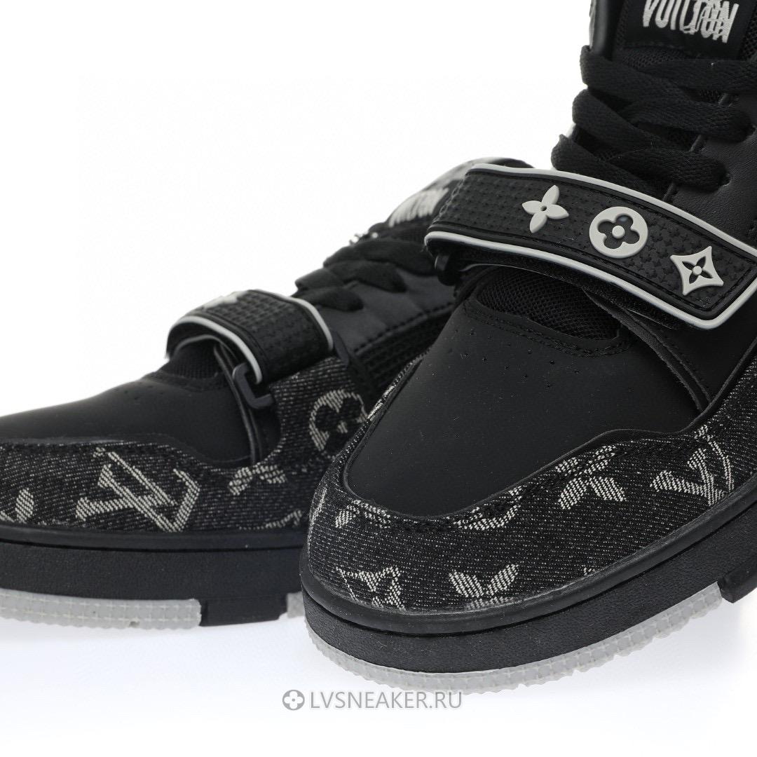 Louis Vuitton LV Trainers "Black White Monogram Denim" 1AC4ZB-3 Sneakers