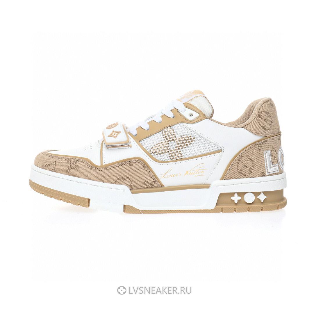 Louis Vuitton LV Trainers "White Beige Velcro" 1A9ZC2 Sneakers