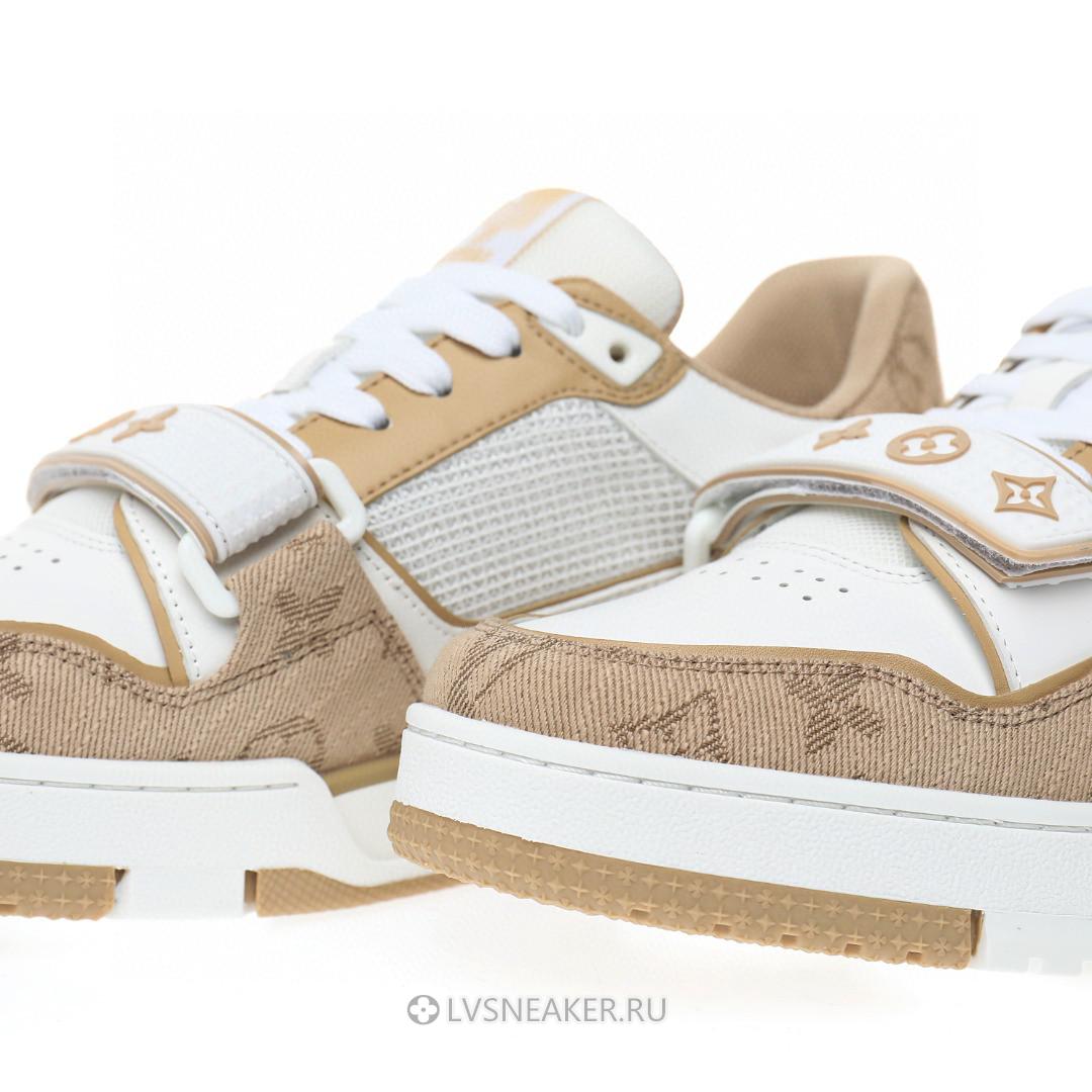 Louis Vuitton LV Trainers "White Beige Velcro" 1A9ZC2 Sneakers