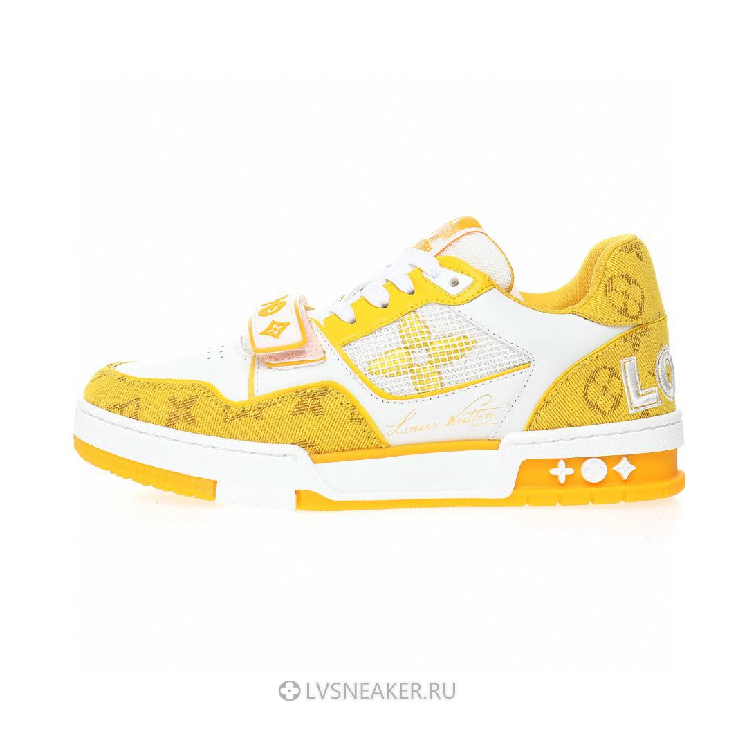 Louis Vuitton LV Trainers "Yellow Monogram Demin" 1A9ZBI Sneakers