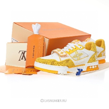 Louis Vuitton LV Trainers "Yellow Monogram Demin" 1A9ZBI Sneakers