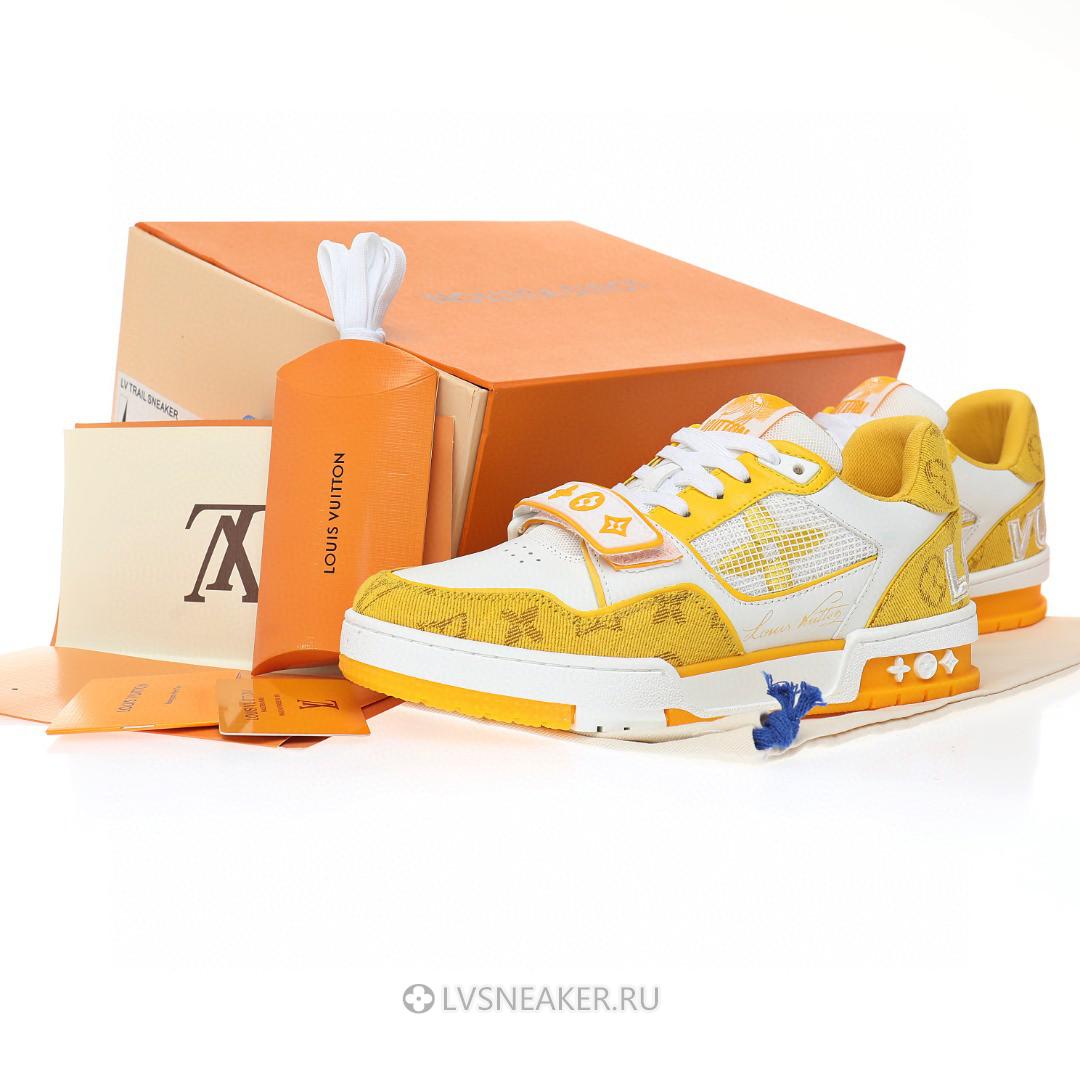 Louis Vuitton LV Trainers "Yellow Monogram Demin" 1A9ZBI Sneakers