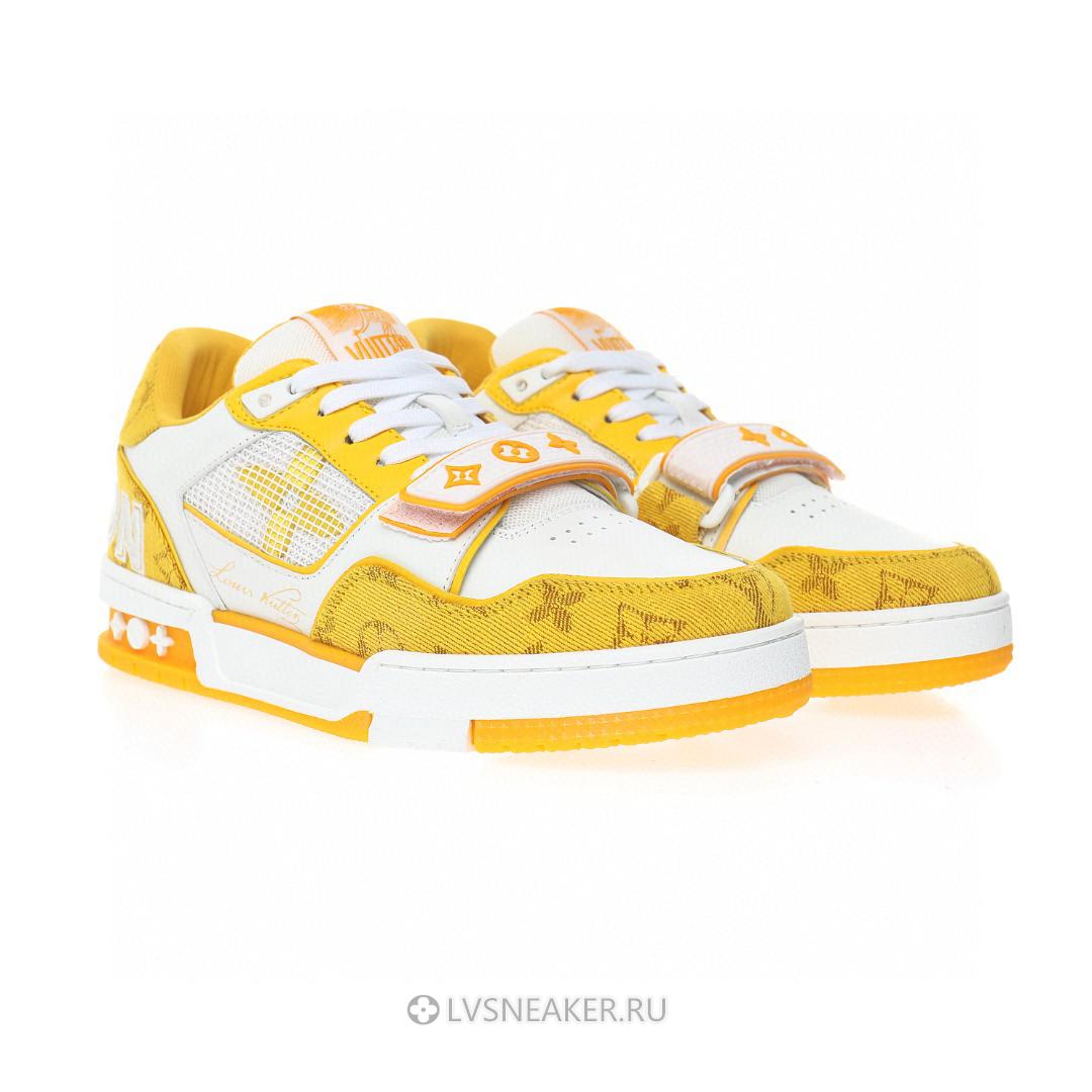 Louis Vuitton LV Trainers "Yellow Monogram Demin" 1A9ZBI Sneakers