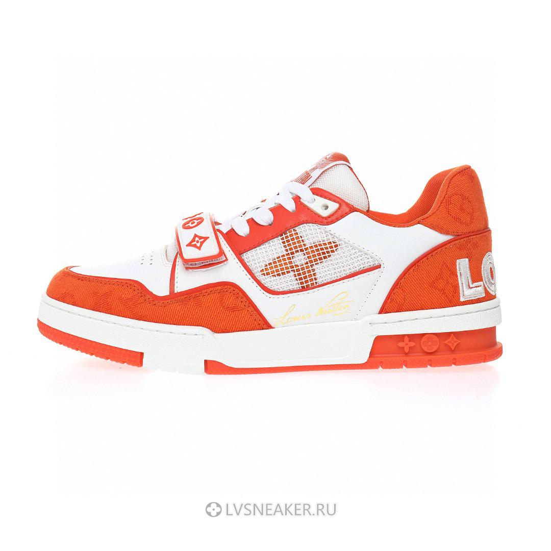 Louis Vuitton LV Trainers "Orange Monogram Demin" 1A9ZD6 Sneakers