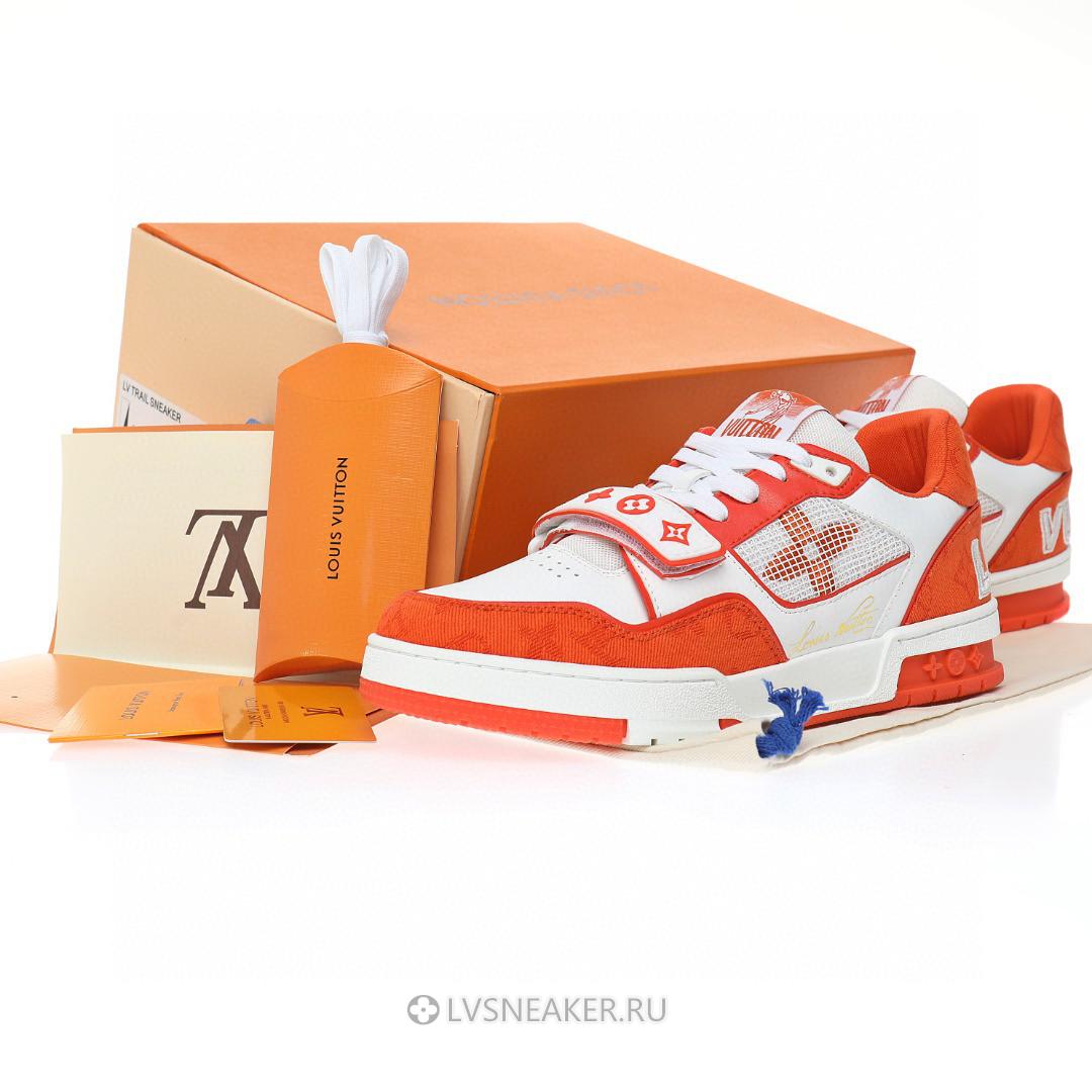 Louis Vuitton LV Trainers "Orange Monogram Demin" 1A9ZD6 Sneakers