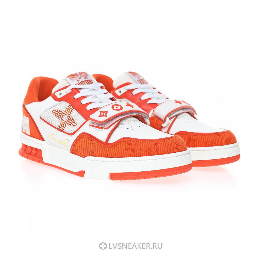 Louis Vuitton LV Trainers "Orange Monogram Demin" 1A9ZD6 Sneakers