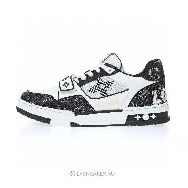Louis Vuitton LV Trainers "Black White Velcro Strap Monogram Demin" 1A9ZB0 Sneakers