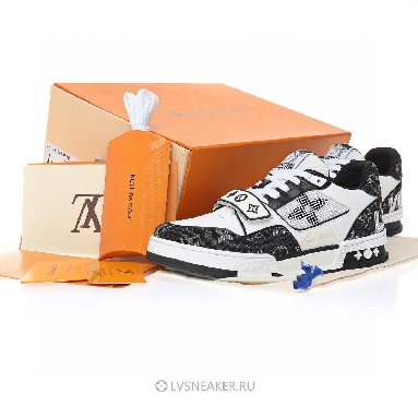 Louis Vuitton LV Trainers "Black White Velcro Strap Monogram Demin" 1A9ZB0 Sneakers