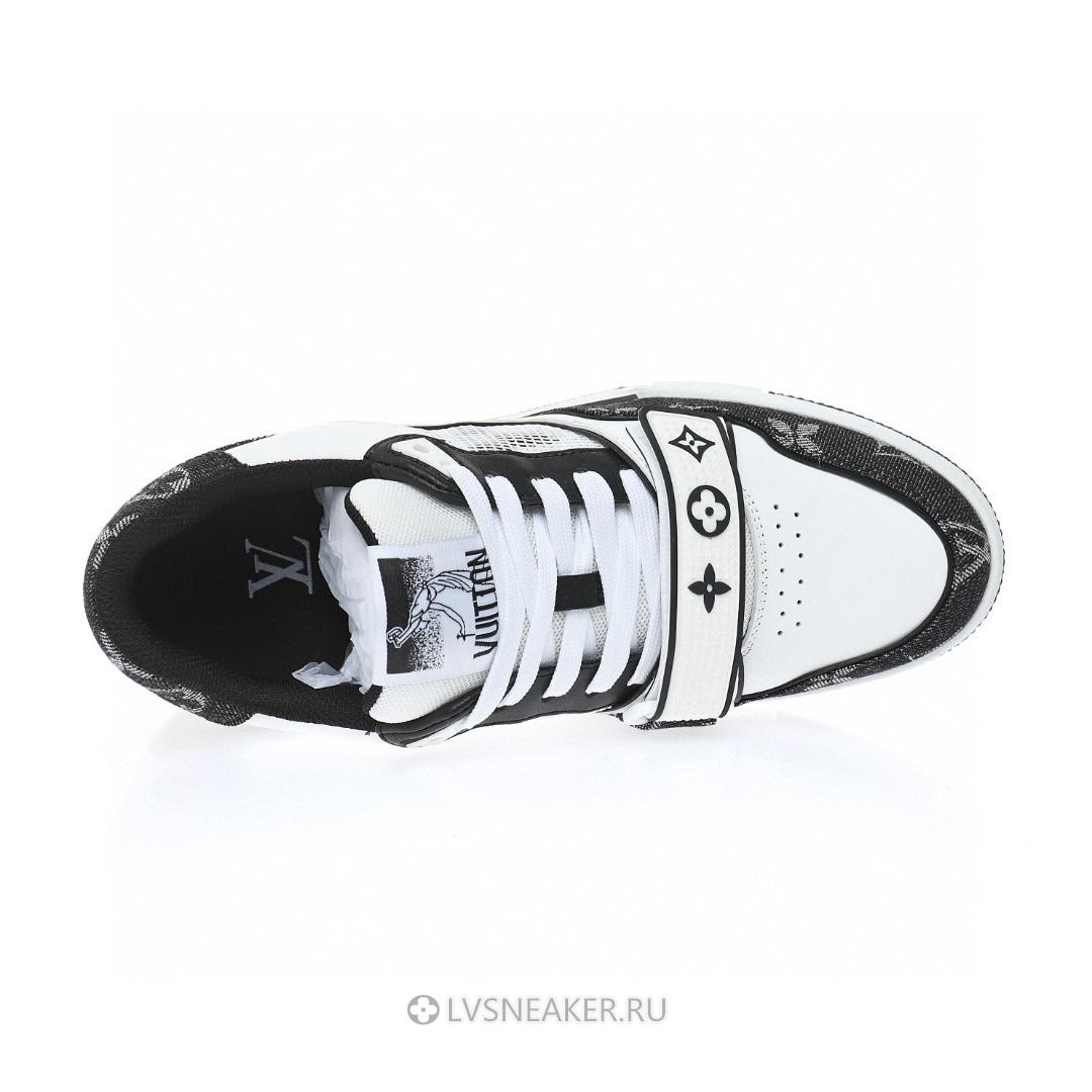 Louis Vuitton LV Trainers "Black White Velcro Strap Monogram Demin" 1A9ZB0 Sneakers