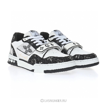 Louis Vuitton LV Trainers "Black White Velcro Strap Monogram Demin" 1A9ZB0 Sneakers