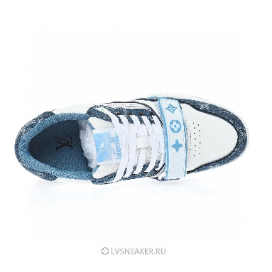 Louis Vuitton LV Trainers "Velcro Strap Light Blue Monogram Demin" 1A9ZI5 Sneakers