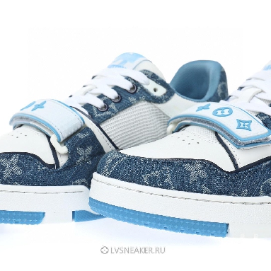 Louis Vuitton LV Trainers "Velcro Strap Light Blue Monogram Demin" 1A9ZI5 Sneakers