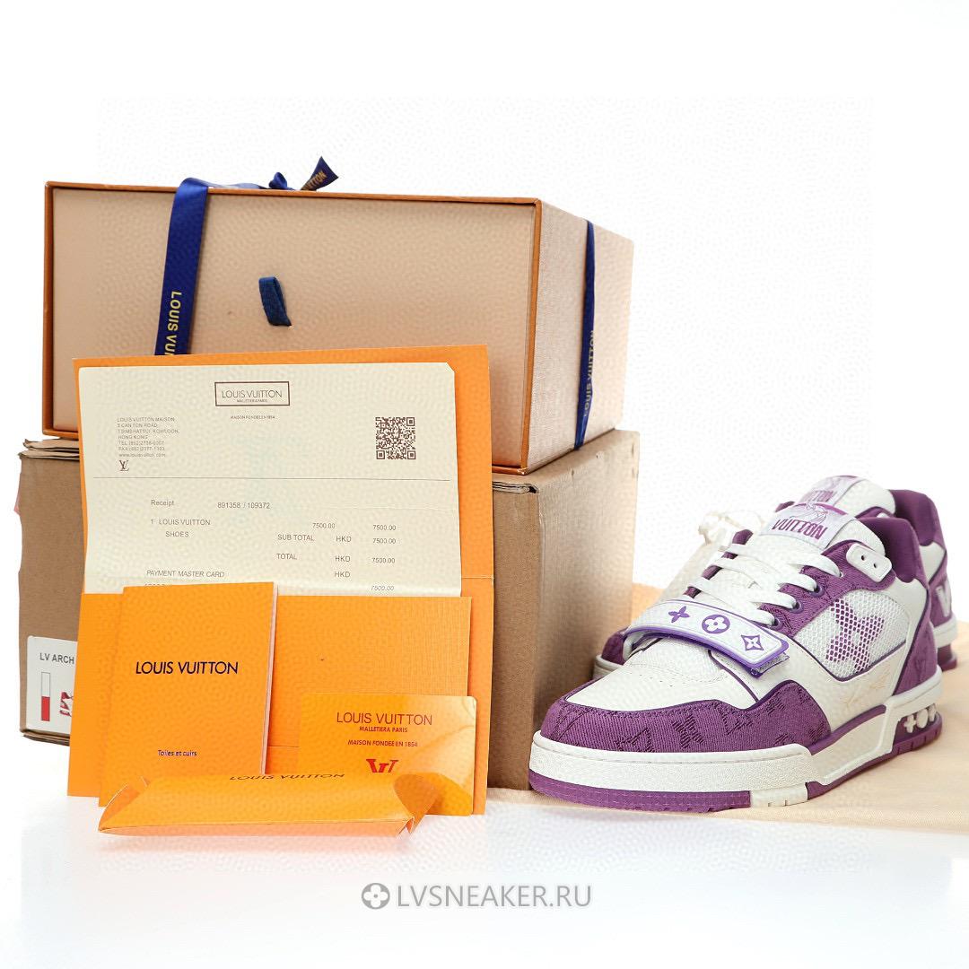 Louis Vuitton LV Trainers "White Violet" 1ABLYL Sneakers