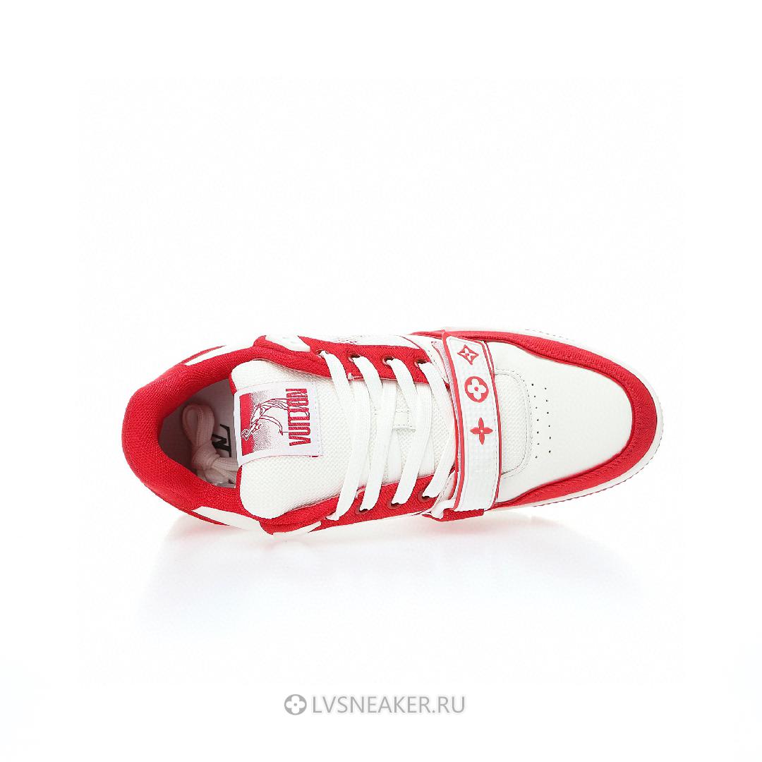 Louis Vuitton LV Trainers "White Red Monogram Denim" 1ABLXI Sneakers