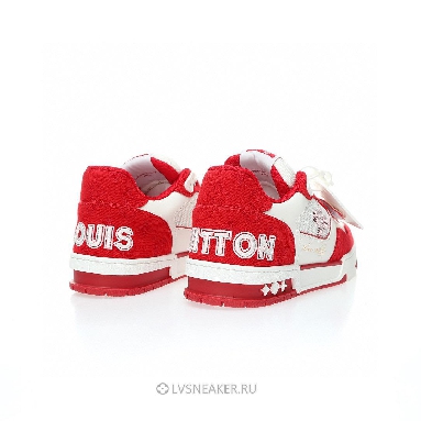 Louis Vuitton LV Trainers "White Red Monogram Denim" 1ABLXI Sneakers