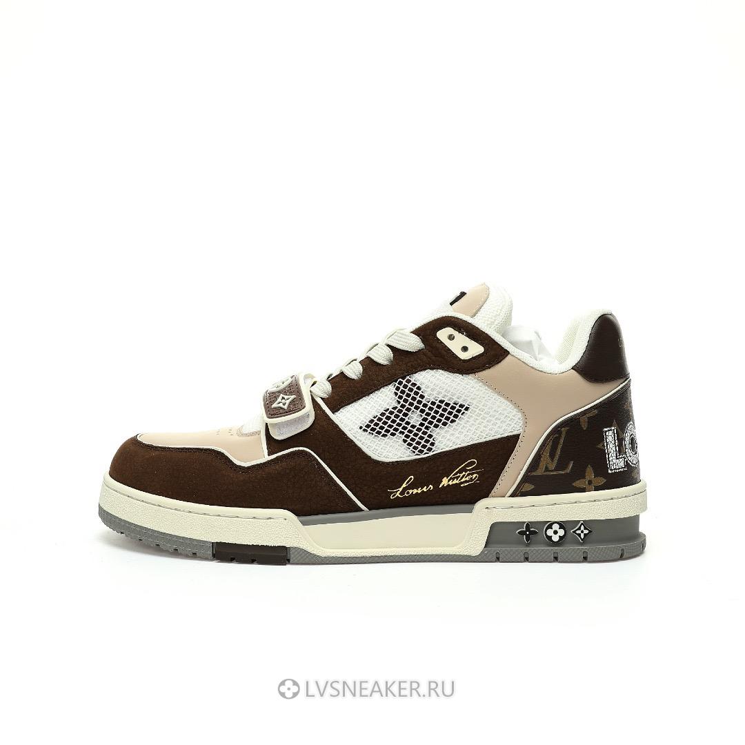 Louis Vuitton LV Trainers "Brown Beige White" 1AC51J Sneakers