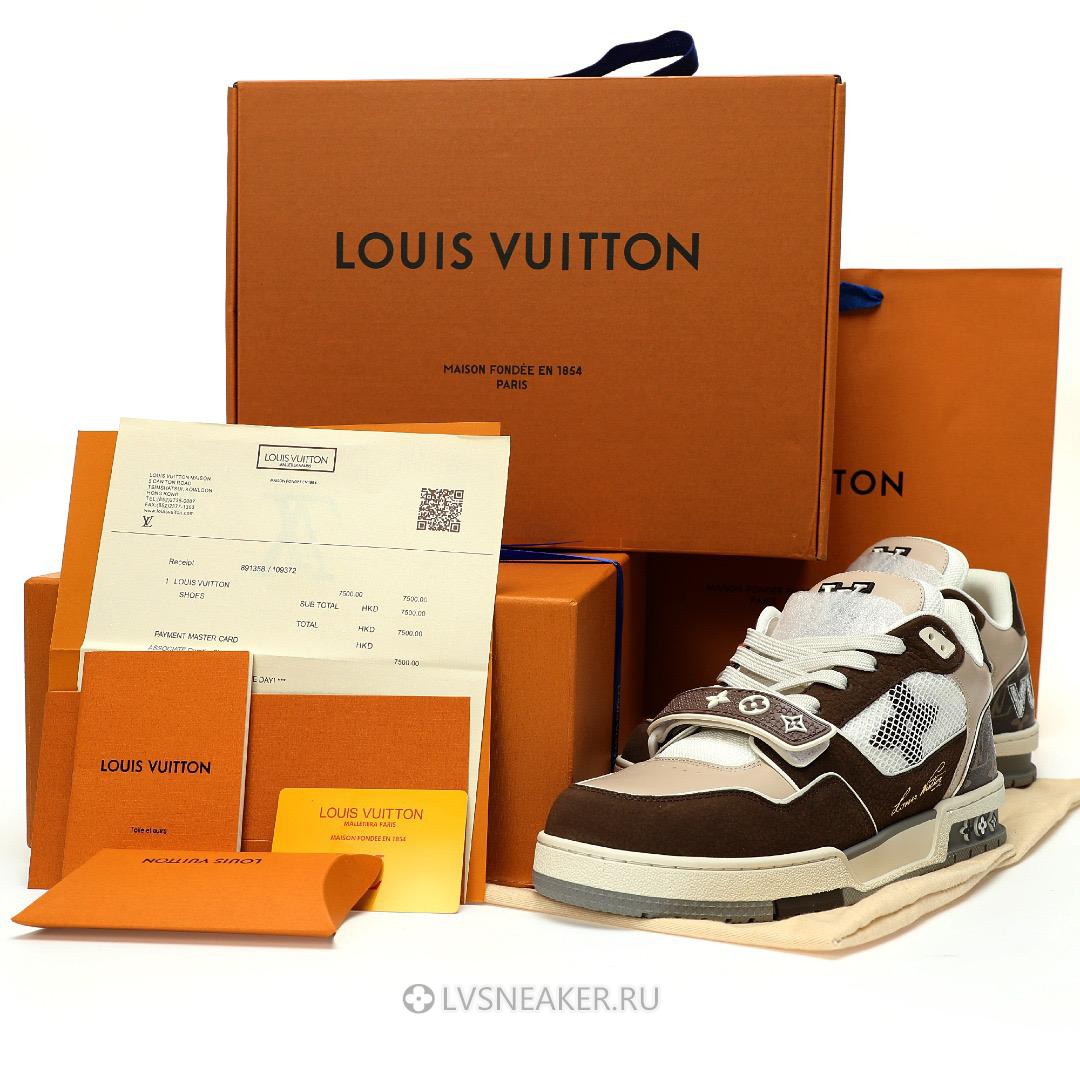 Louis Vuitton LV Trainers "Brown Beige White" 1AC51J Sneakers