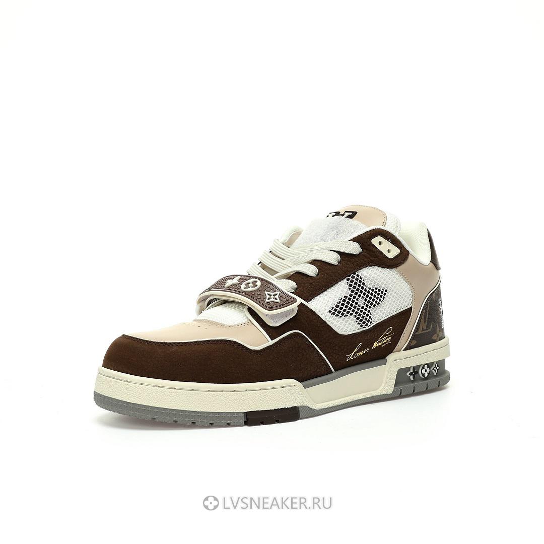 Louis Vuitton LV Trainers "Brown Beige White" 1AC51J Sneakers