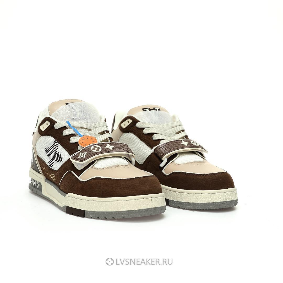 Louis Vuitton LV Trainers "Brown Beige White" 1AC51J Sneakers