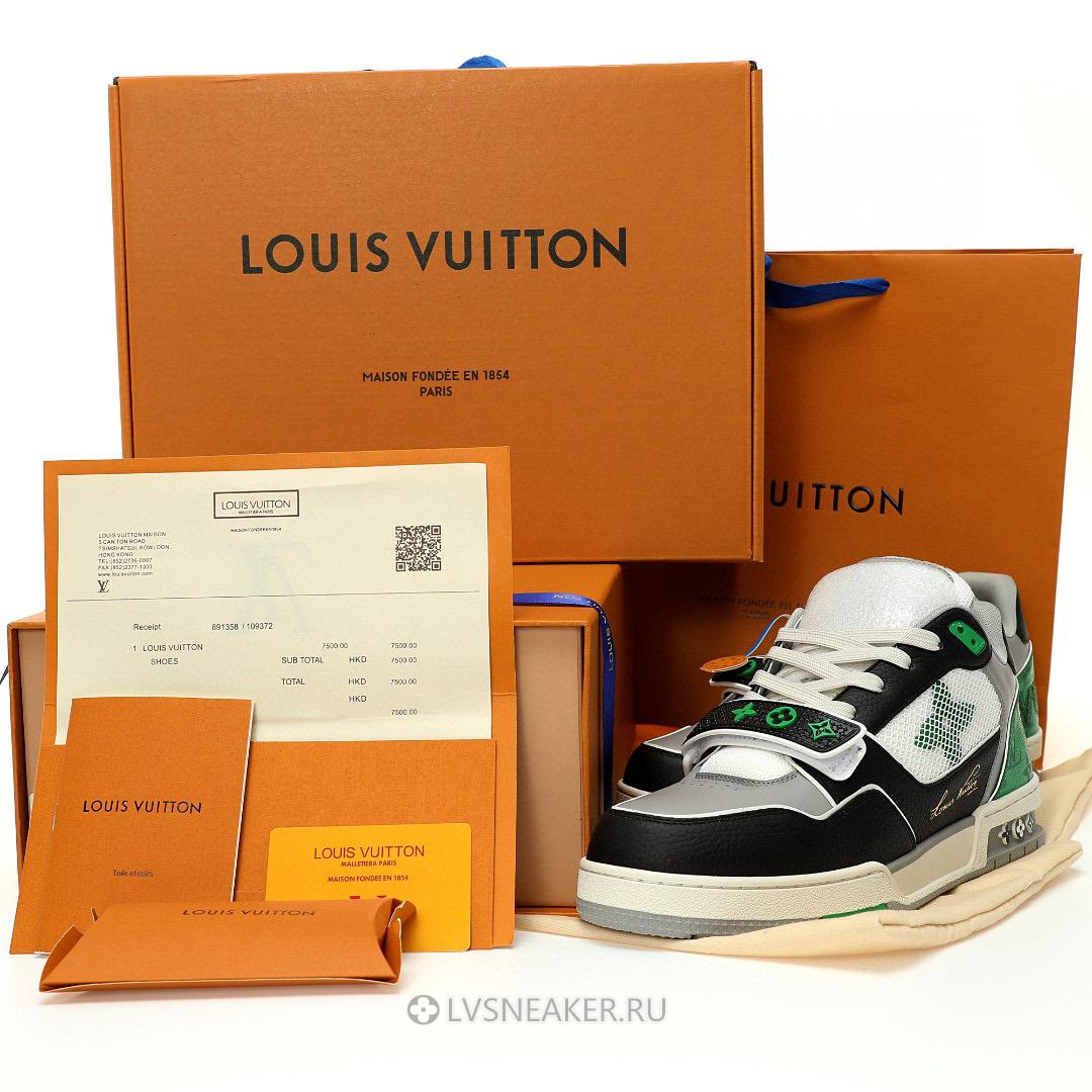 Louis Vuitton LV Trainers "Black Green Grey" 1AC50F Sneakers