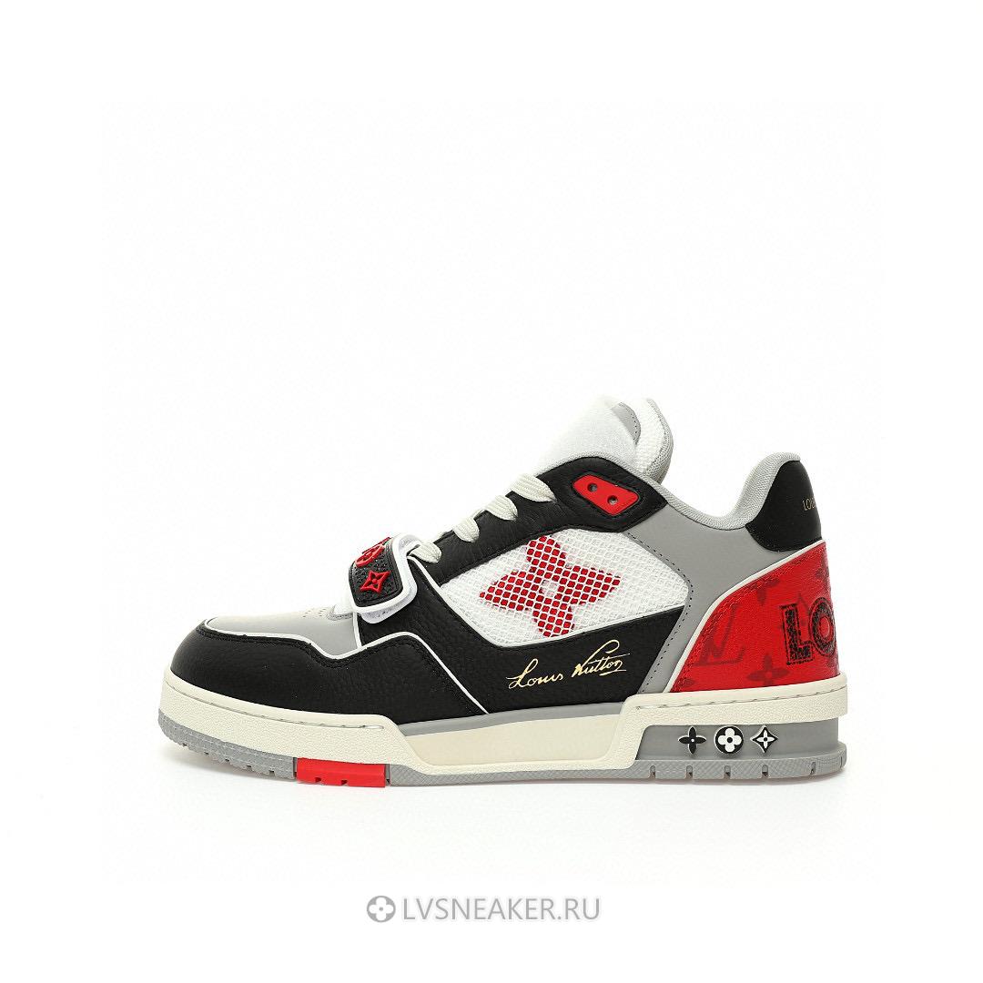 Louis Vuitton LV Trainers "Black Grey Red" 1AC4ZU Sneakers