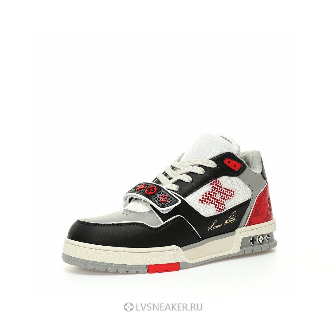 Louis Vuitton LV Trainers "Black Grey Red" 1AC4ZU Sneakers