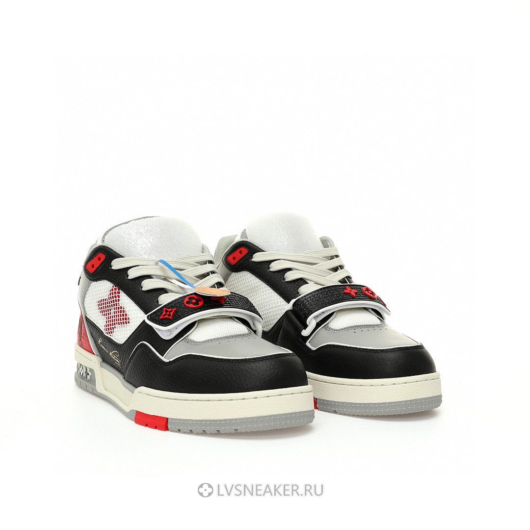 Louis Vuitton LV Trainers "Black Grey Red" 1AC4ZU Sneakers