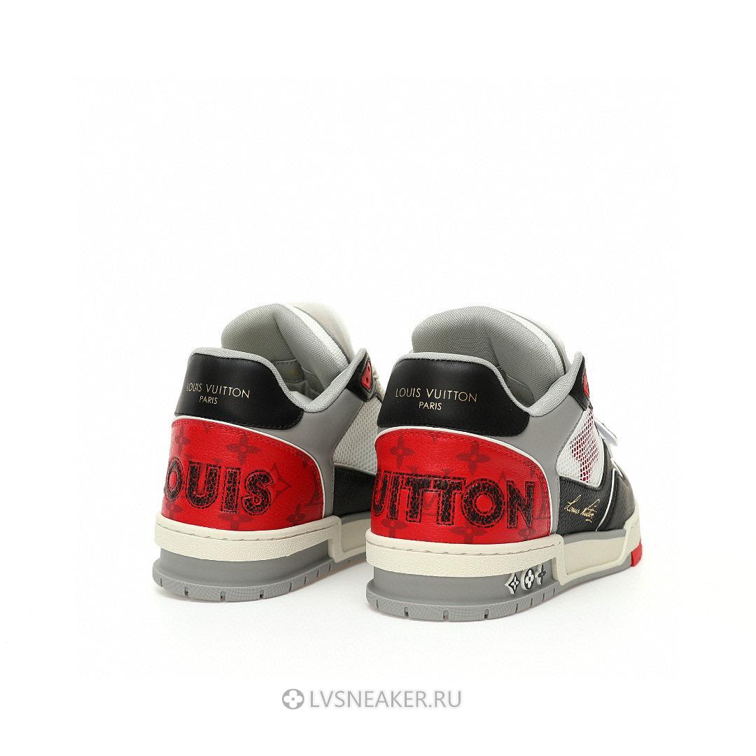 Louis Vuitton LV Trainers "Black Grey Red" 1AC4ZU Sneakers